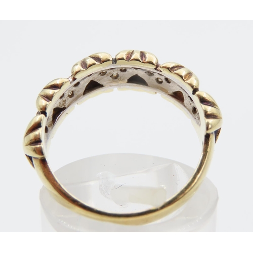 1470 - 18 Carat Yellow Gold Diamond Set Ladies Ring Size N and a Half