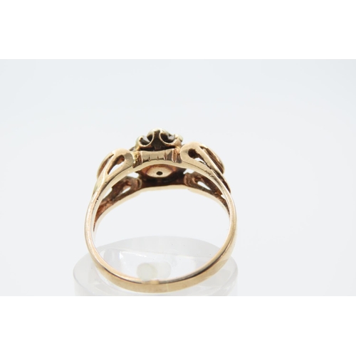 1472 - Diamond Cluster Ring on 9 Carat Gold Band