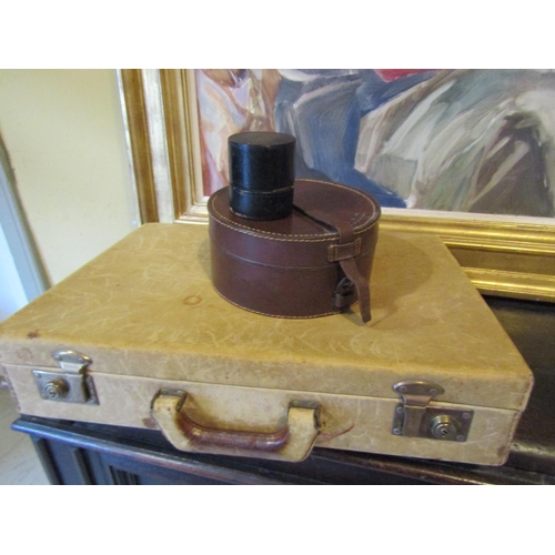 149 - Leather Briefcase, Leather Suitcase, Leather Collarcase and Leather Bound Doctors Measure Four Piece... 