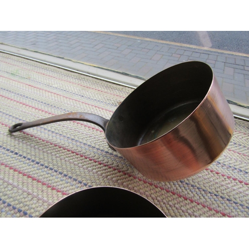 150 - Set of Six Copper Graduated Form Chefs Saucepans