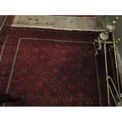 152 - Persian Pure Wool Rug Burgundy Ground Approximately 6ft Long