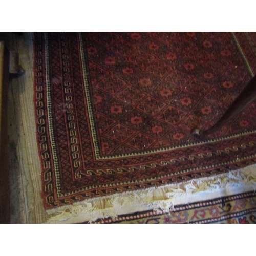 152 - Persian Pure Wool Rug Burgundy Ground Approximately 6ft Long