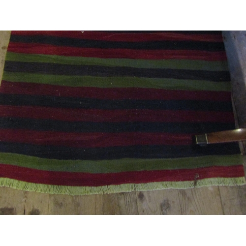 153 - Kilim Wool Rug Stripped Decoration Approximately 4ft Wide