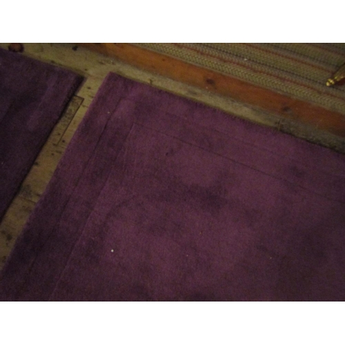 154 - Pure Wool Rug Pale Purple Ground Approximately 5ft Long x 4ft Wide