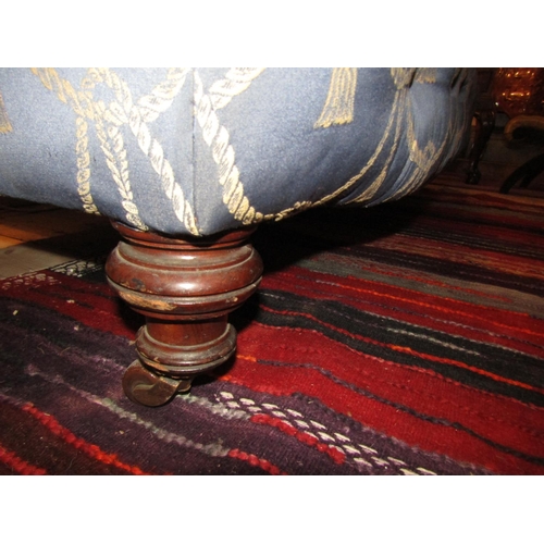 161 - Victorian Strahan and Co Irish Chesterfield Silk Deep Button Upholstery Tuned Mahogany Supports Appr... 