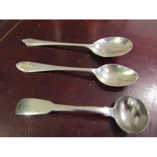 171 - Silver Condiment Spoon and Two Other Silver Teaspoons