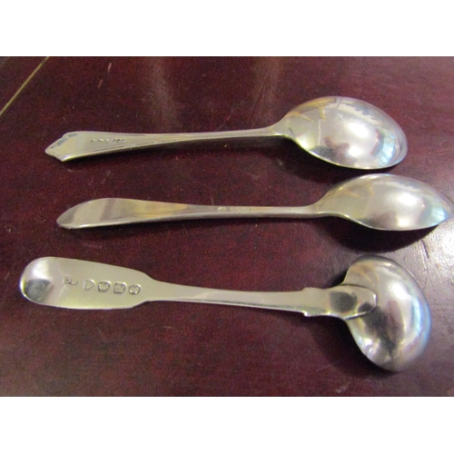 171 - Silver Condiment Spoon and Two Other Silver Teaspoons