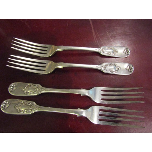 178 - Set of Four Silver Forks Attractively Detailed