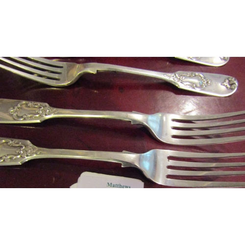 178 - Set of Four Silver Forks Attractively Detailed