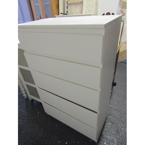 18 - Modern Chest of Drawers and Painted Single Door Locker Two Items in Lot