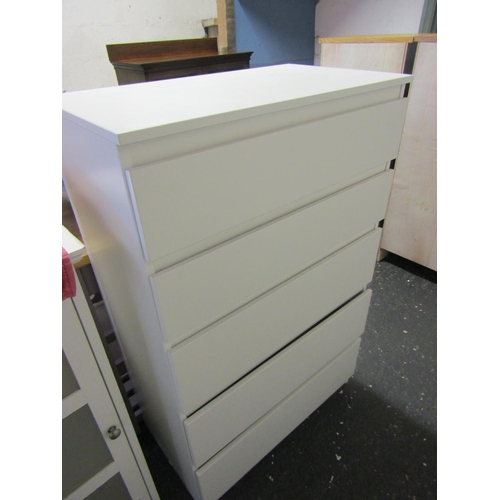 18 - Modern Chest of Drawers and Painted Single Door Locker Two Items in Lot