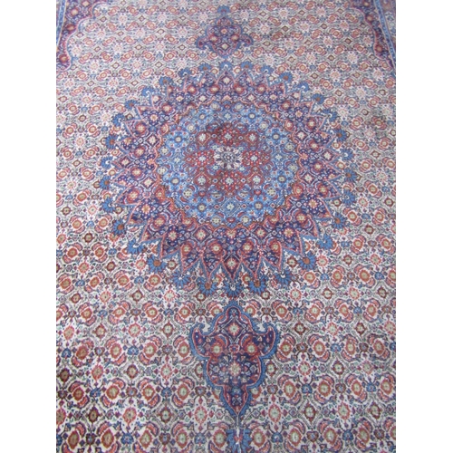 190 - Large Persian Pure Wool Rug Central Medallion Motif Patterned Boarders Approximately 12ft 6 Inches L... 