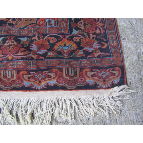 191 - Persian Pure Wool Rug Burgundy and Navy Ground Pattern Boarders Approximately 6ft Long x 3ft 6 Inche... 