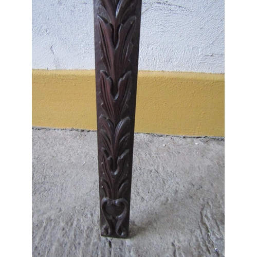 195 - Antique Carved Mahogany Pillar 192cm Long 8cm Wide