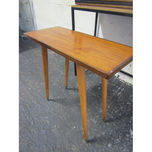 20 - Vintage Hardwood Occasional Table 24 Inches Wide x 10 Inches Deep, 28 Inches High, Approximately.