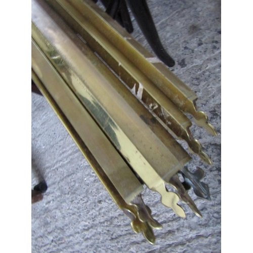 200 - Matching Set of Cast Brass Stair Rails with Shaped End Decoration Quantity as Photographed