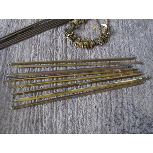 200 - Matching Set of Cast Brass Stair Rails with Shaped End Decoration Quantity as Photographed