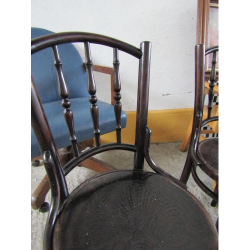 204 - Three Antique Bentwood Chairs Good Construction