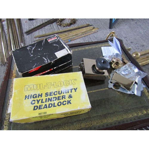 212 - Three Various Locks Including Ingersoll Lever Rim Automatic Deadlock Model SC71 Satin Chrome Reinfor... 