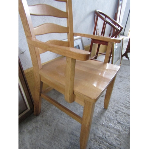 213 - Kitchen Carver Armchair Solid Oak Good Construction