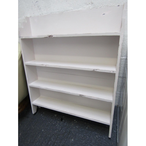 22 - Painted Pine Open Floor Bookcase Approximately 44 Inches Wide x 50 Inches High