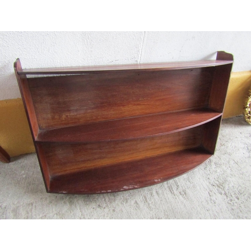 223 - Regency Bow Front Hanging Wall Shelf Mahogany with Reeded Shelf Decoration Approximately 36 Inches W... 