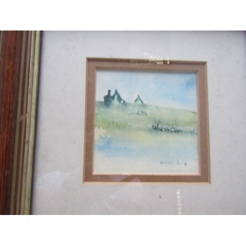 224 - Mary Pickering Pair of Watercolours Landscapes Each Approximately 5 Inches Square Signed