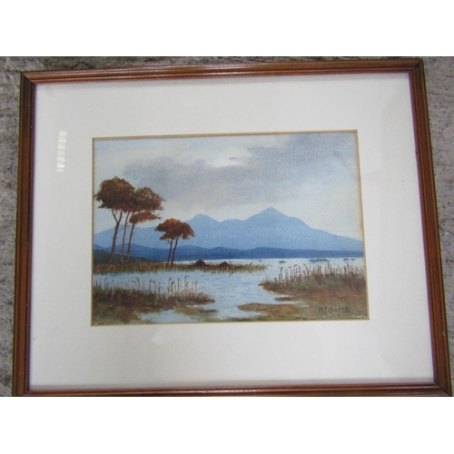 225 - William F Cooper Western Scene with Bog and Mountains Beyond Watercolour Signed Lower Right Approxim... 