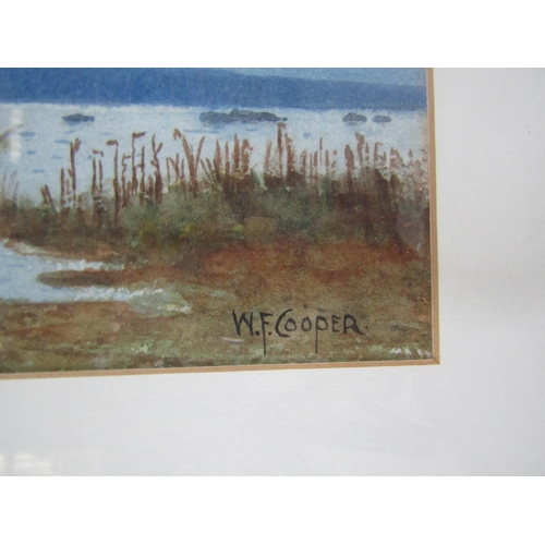 225 - William F Cooper Western Scene with Bog and Mountains Beyond Watercolour Signed Lower Right Approxim... 