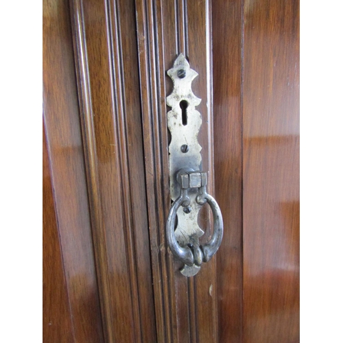 236 - Victorian Mahogany Wall Press Twin Doors Original Brass Clips and Locks 23 Inches Wide x 10 Inches D... 