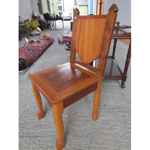 239 - Carved Hall Chair Arts and Crafts Good Construction