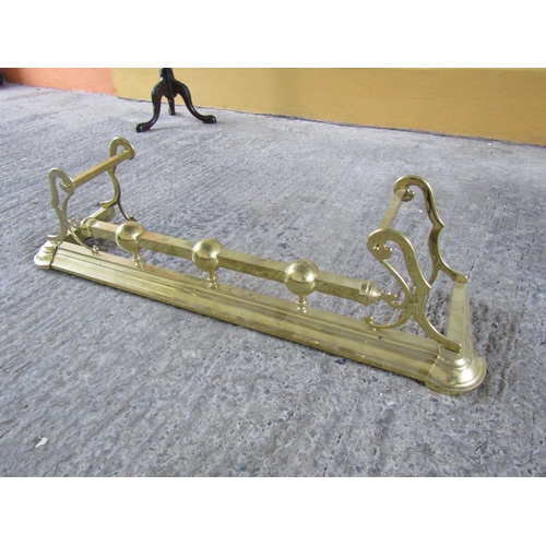 245 - Victorian Cast Brass Shaped Form Vendor 3ft 6 Inches Wide