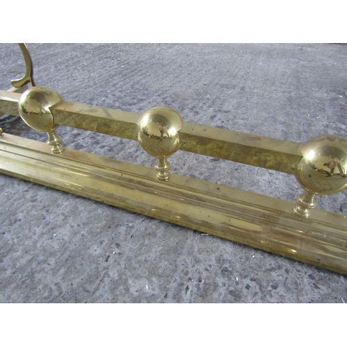 245 - Victorian Cast Brass Shaped Form Vendor 3ft 6 Inches Wide