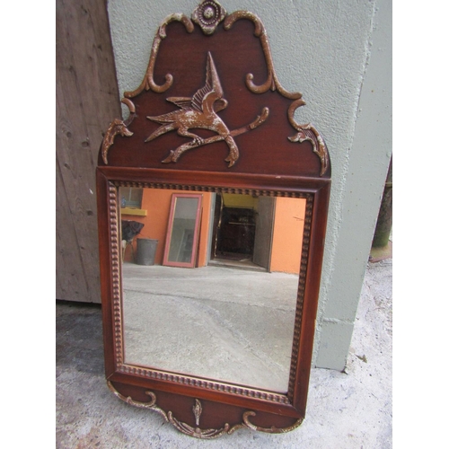 250 - Chippendale Mahogany Shaped Form Wall Mirror with Gilded Decoration Approximately 44 Inches High x 2... 