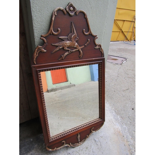 250 - Chippendale Mahogany Shaped Form Wall Mirror with Gilded Decoration Approximately 44 Inches High x 2... 