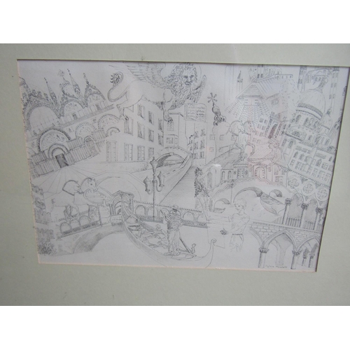 252 - Sylvia Howlett Charcoal Drawing Venice Approximately 14 Inches High x 18 Inches Wide