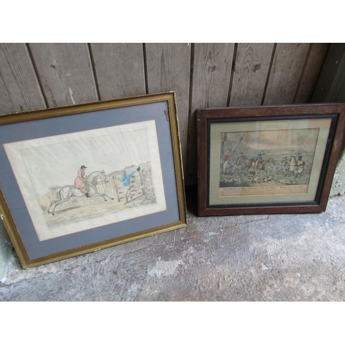 254 - Two Regency Hunting Engravings Each Framed Largest Approximately 12 Inches High x 16 Inches Wide