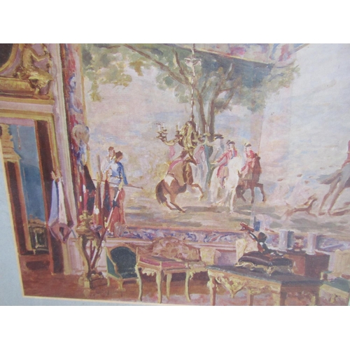 255 - William Spencer Churchill Interior Scene Fine Art Print Approximately 18 Inches High x 21 Inches Wid... 