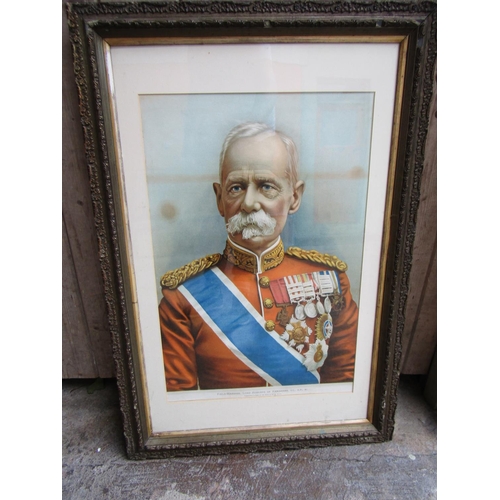 257 - Antique Military Portrait Field Marshal Lord Roberts of Kandahar Framed and Glazed Approximately 3ft... 