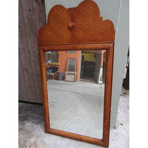 258 - Shaker American Mahogany Shaped Form Wall Mirror Approximately 4ft High x 2ft Wide