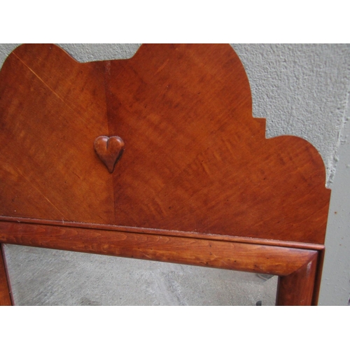 258 - Shaker American Mahogany Shaped Form Wall Mirror Approximately 4ft High x 2ft Wide