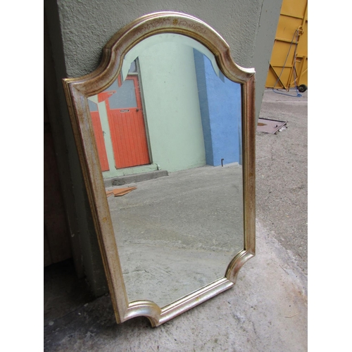 261 - Silver Gilt Shaped Form Wall Mirror Approximately 3ft x 2ft Wide