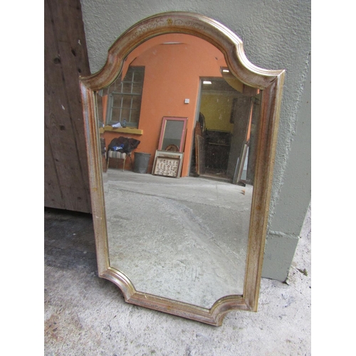 261 - Silver Gilt Shaped Form Wall Mirror Approximately 3ft x 2ft Wide