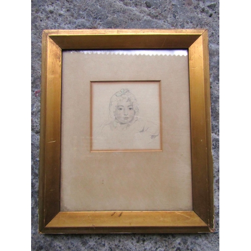 266 - Gilt Framed Portrait of Girl Finely Detailed Mid Victorian