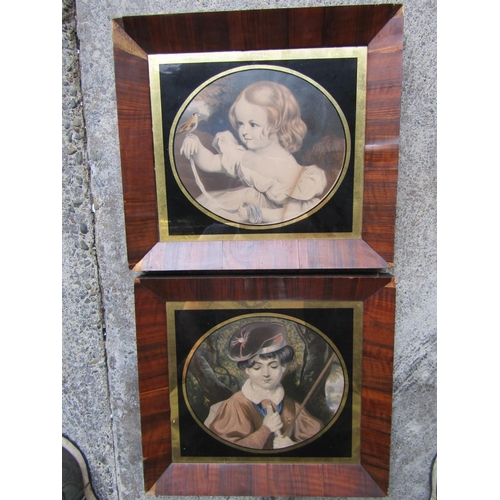 269 - Pair of William IV Morland Framed Engravings Brother and Sister Each Approximately 12 Inches High x ... 