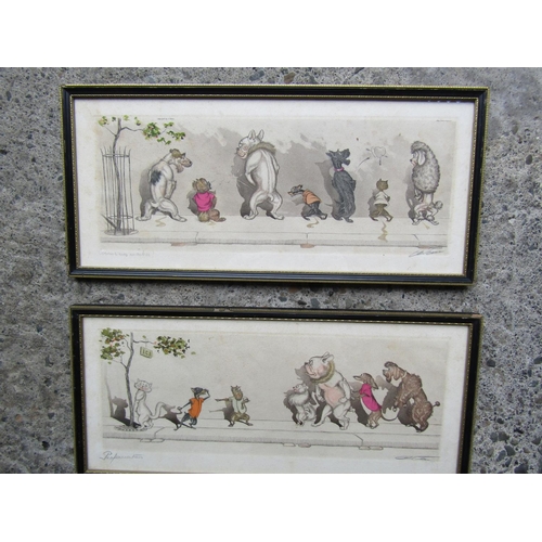 270 - Pair of Humorous Dog Lithographs Framed and Glazed Each Approximately 16 Inches Wide