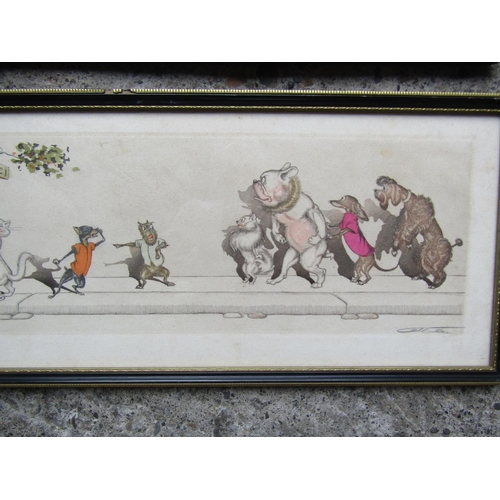 270 - Pair of Humorous Dog Lithographs Framed and Glazed Each Approximately 16 Inches Wide