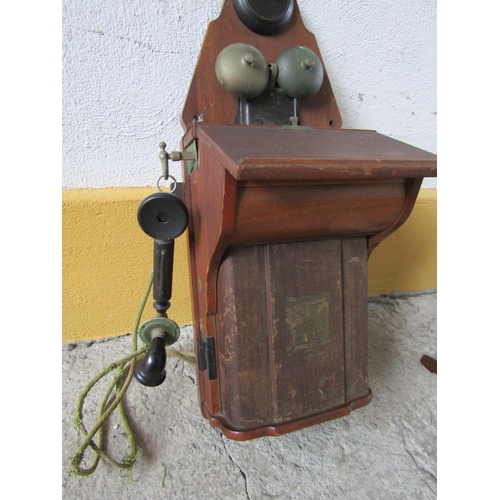 284 - Antique Wall Mounted Telephone with Original Handle