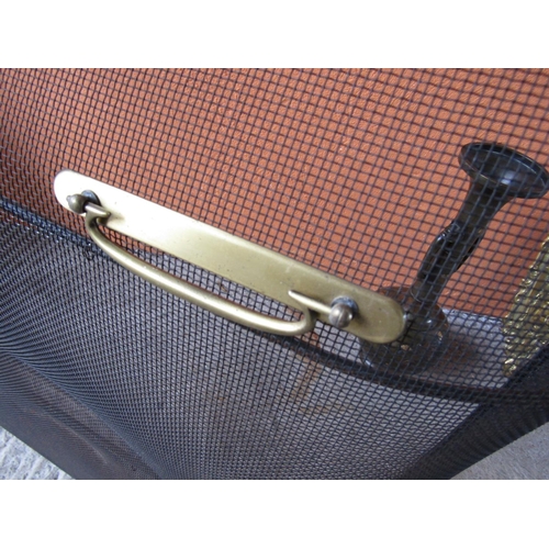 294 - Fireguard Brass Carry Handles Approximately 34 Inches Wide x 29 Inches High