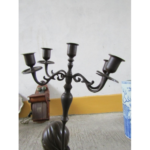 295 - Pair of Bronze Figural Form Candelabra Attractively Detailed Each with Turbans Approximately 32 Inch... 